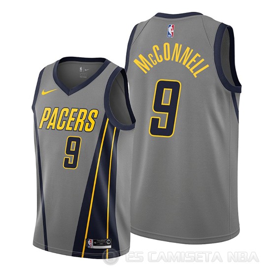 Camiseta T.j. Mcconnell #9 Indiana Pacers Ciudad 2019-20 Gris - Haga un click en la imagen para cerrar